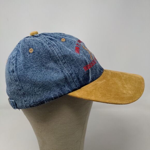 Nissin Men's John P. McDowell Field Dedication Hat Blue Tan 2000 Y2K Vintage - Picture 6 of 10